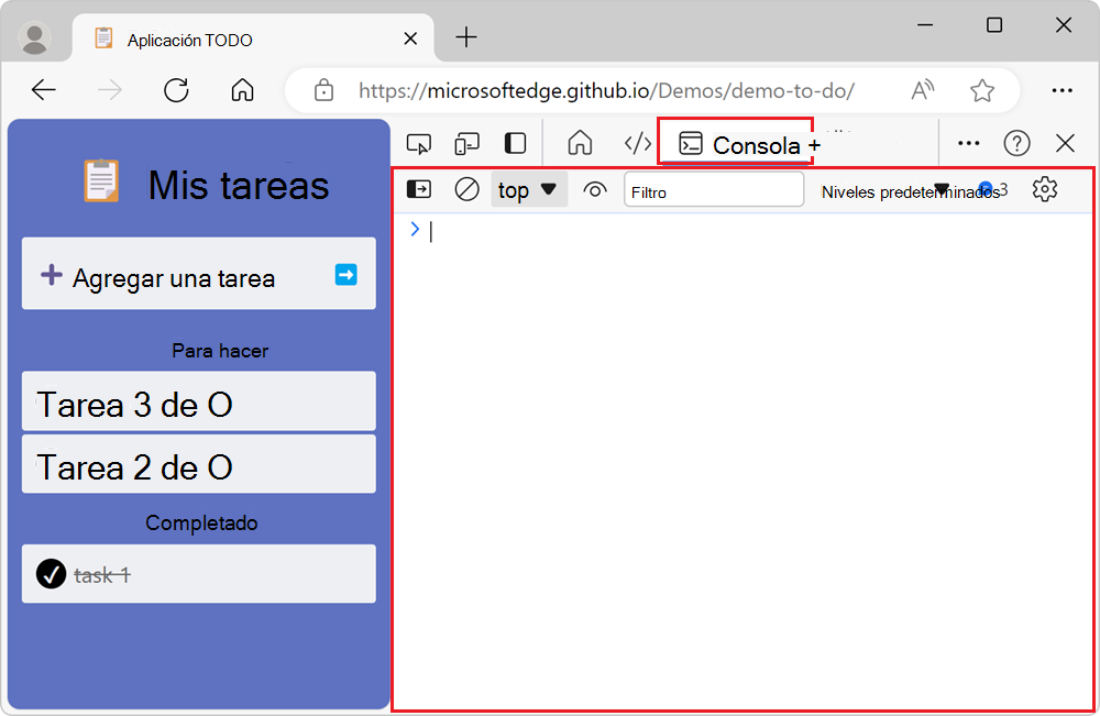 La herramienta Consola