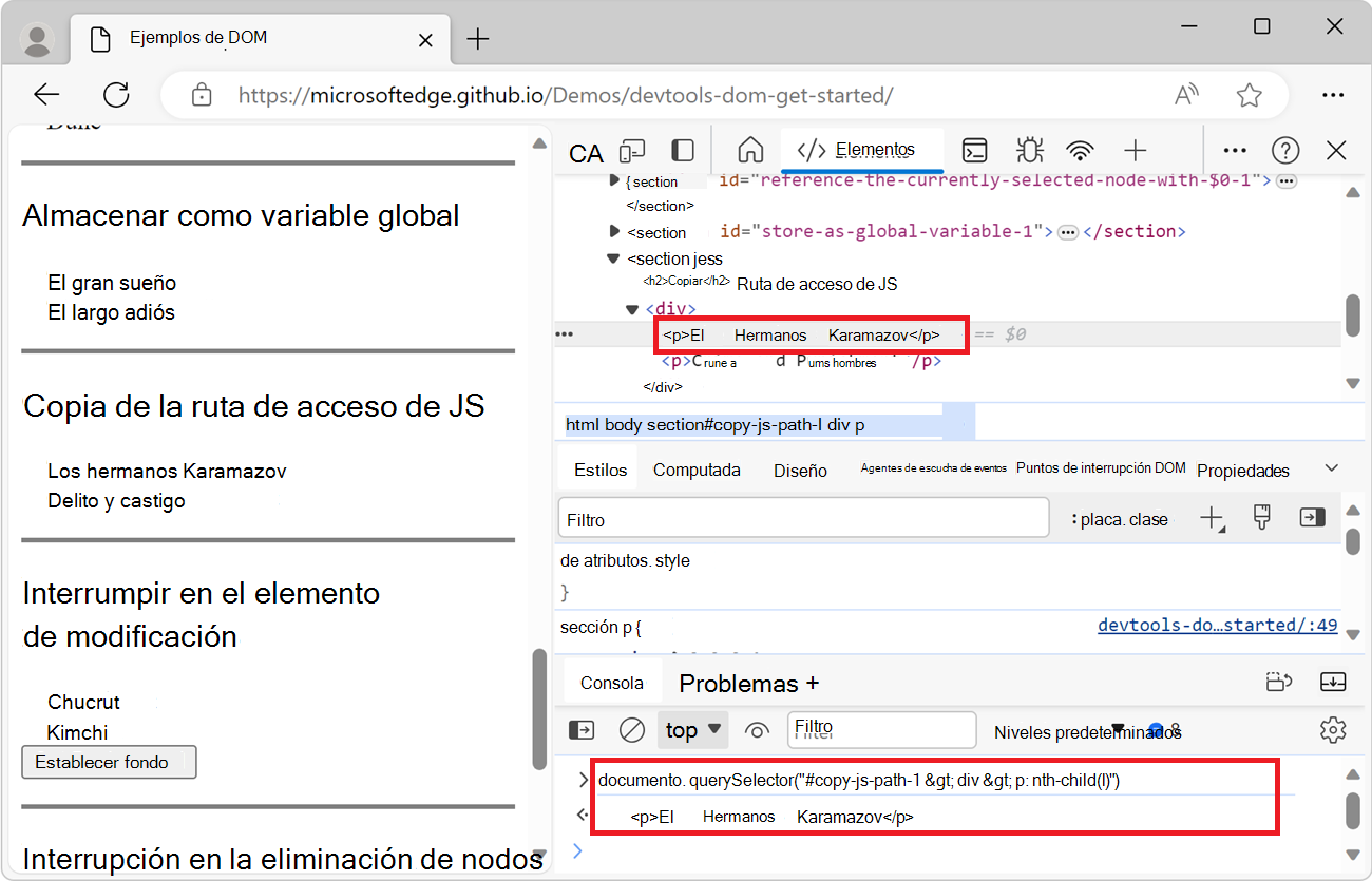 Resultado de la expresión Copiar ruta de acceso de JS