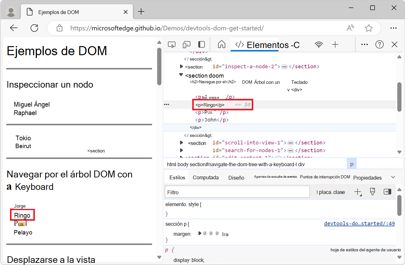 Inspeccionar el nodo 