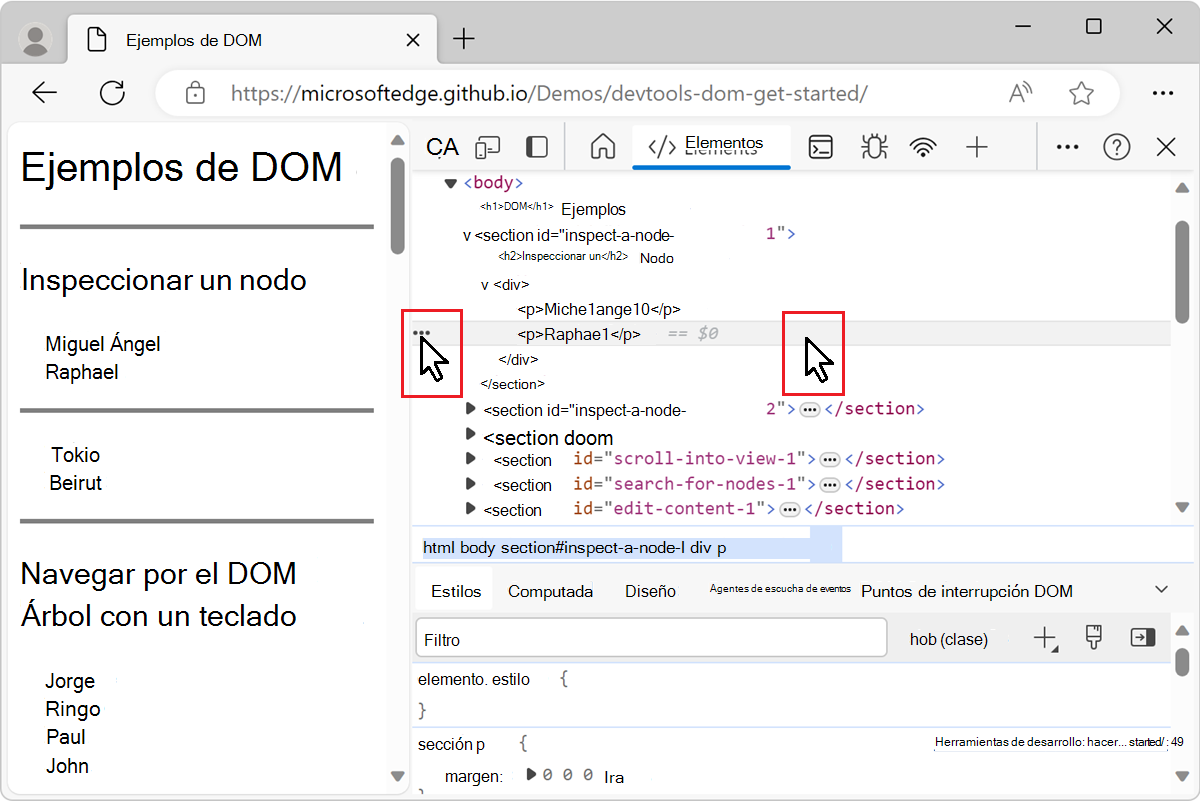 Dónde hacer clic si no se muestran todas las opciones