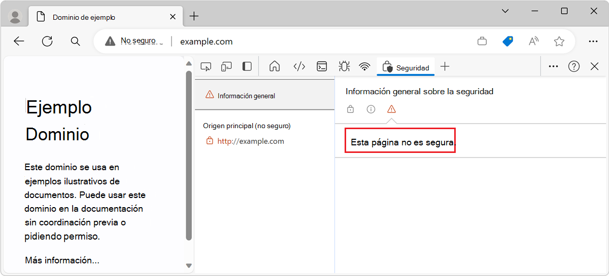 Una página no segura