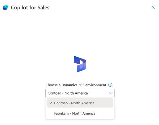 Captura de pantalla que mostra la confirmació de l'entorn quan hi ha diversos entorns.