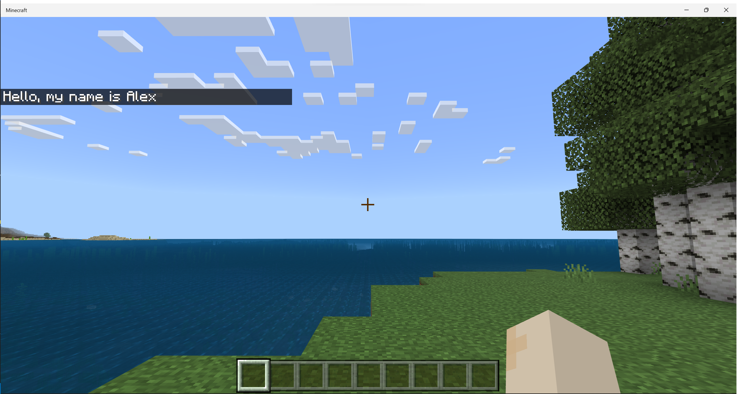 Tellraw message with user's own name selected and displayed