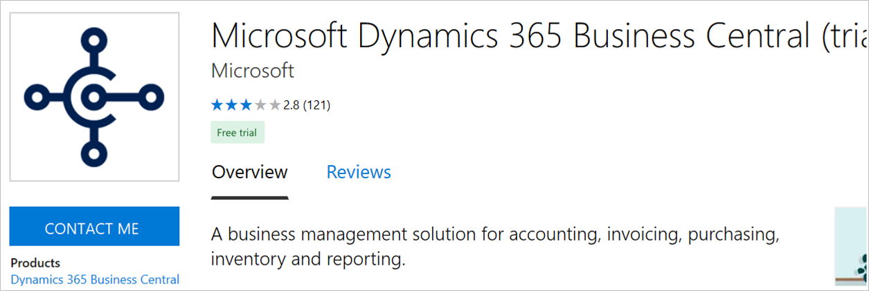 Captura de pantalla que muestra Dynamics 365 Contact Me.