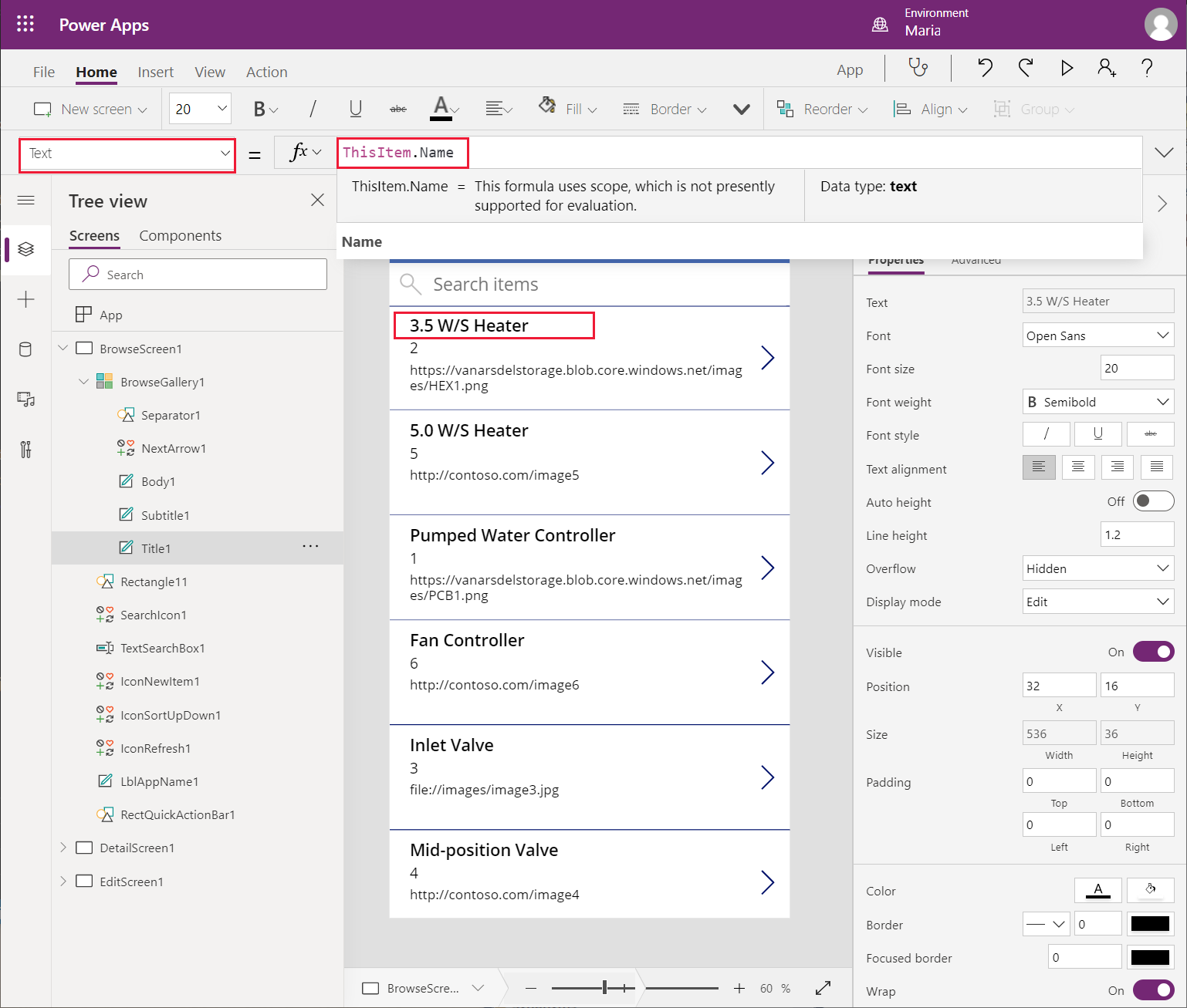 Substituir el text per un control d'etiqueta.