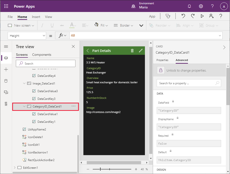 Control de la targeta de dades CategoryID