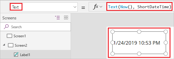 Definir la propietat Text a una fórmula.