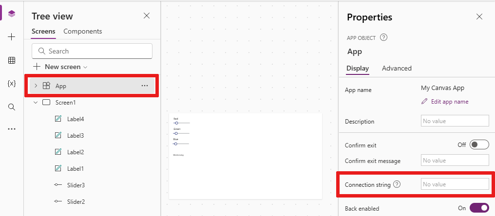 Captura de pantalla d'afegir una cadena de connexió.