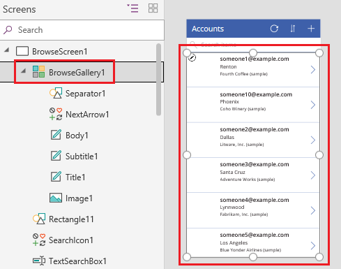 Seleccioneu galeria.