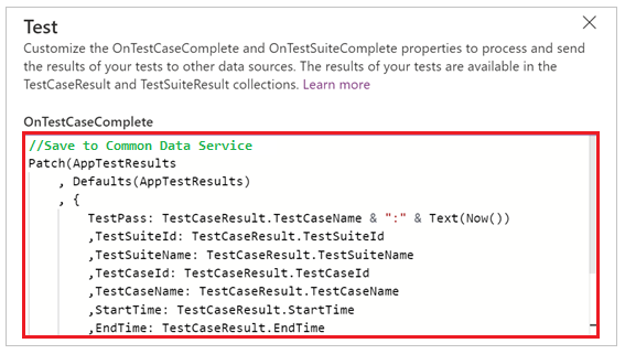 Exemple d'OnTestCaseComplete Exemple d'OnTestCaseComplete