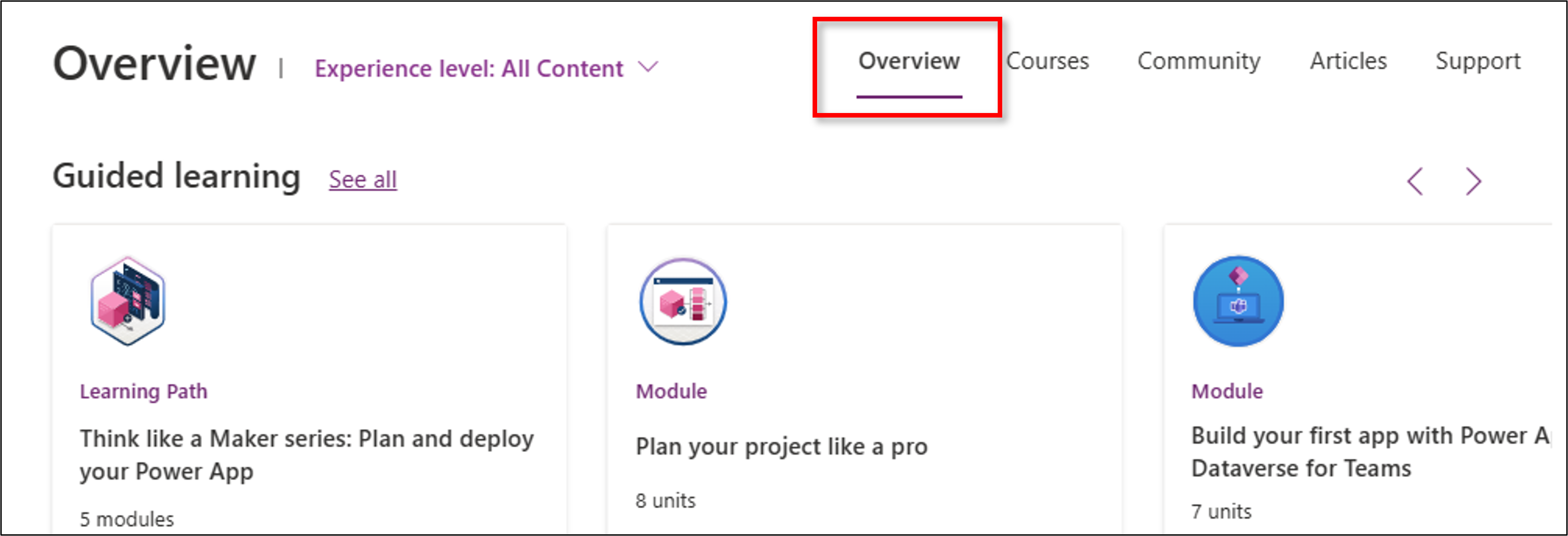 Pestanya Visió general.