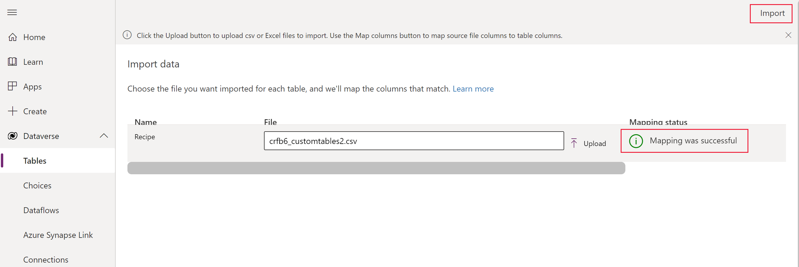 Assignació d'importació correcta