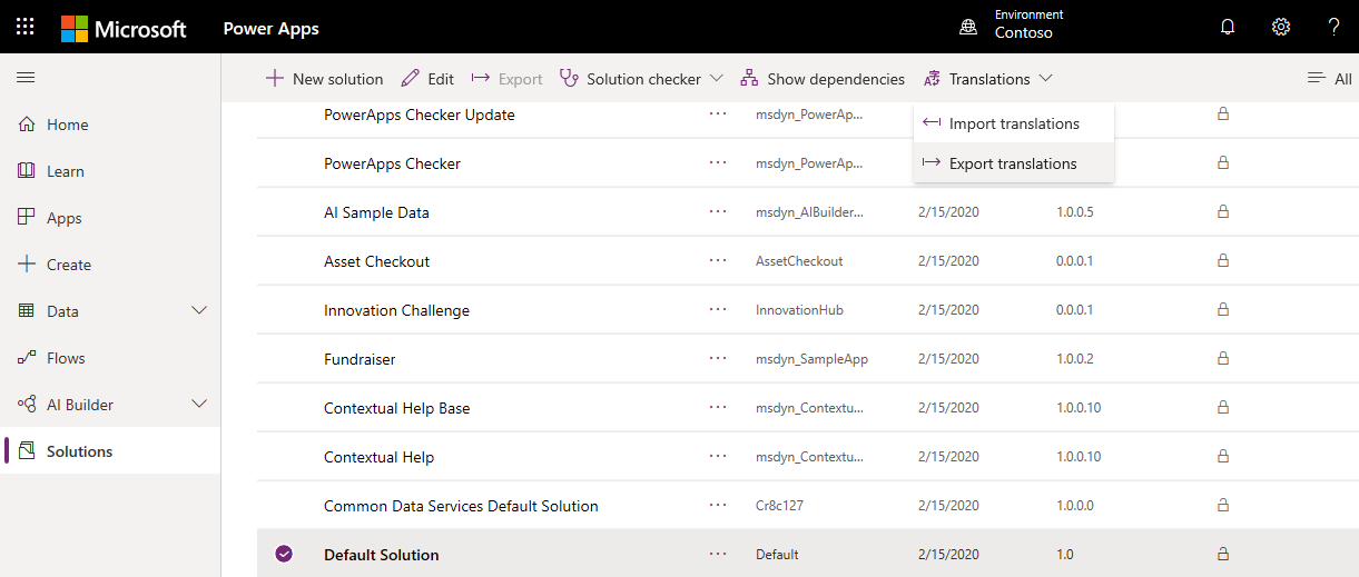 Exporta traduccions.