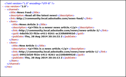 Exemple d'una font RSS
