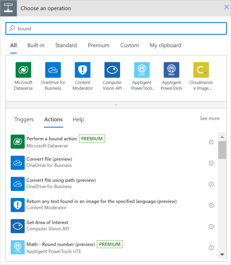 Afegeix una acció vinculada al teu flux.
