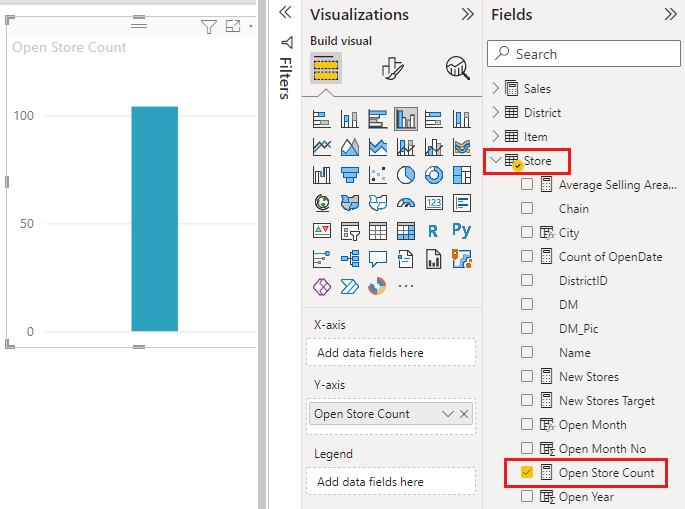 Screenshot showing an example number tile chart.