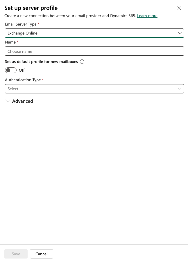 Configureu el perfil del servidor.