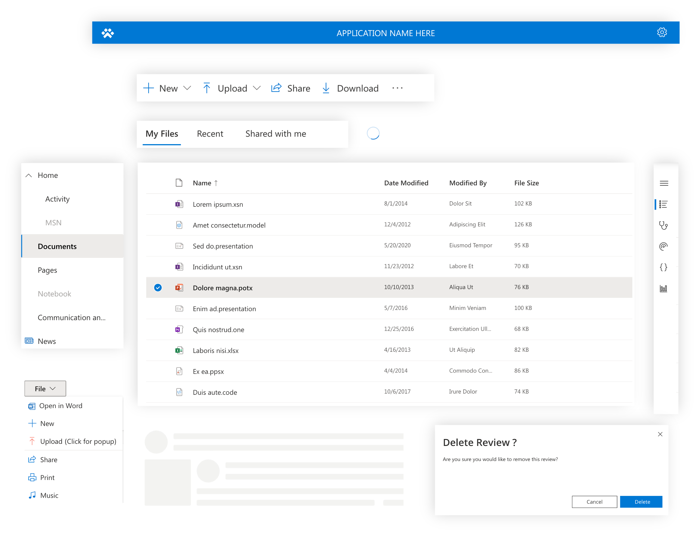 Exemples dels components de Fluent UI al Creator Kit.