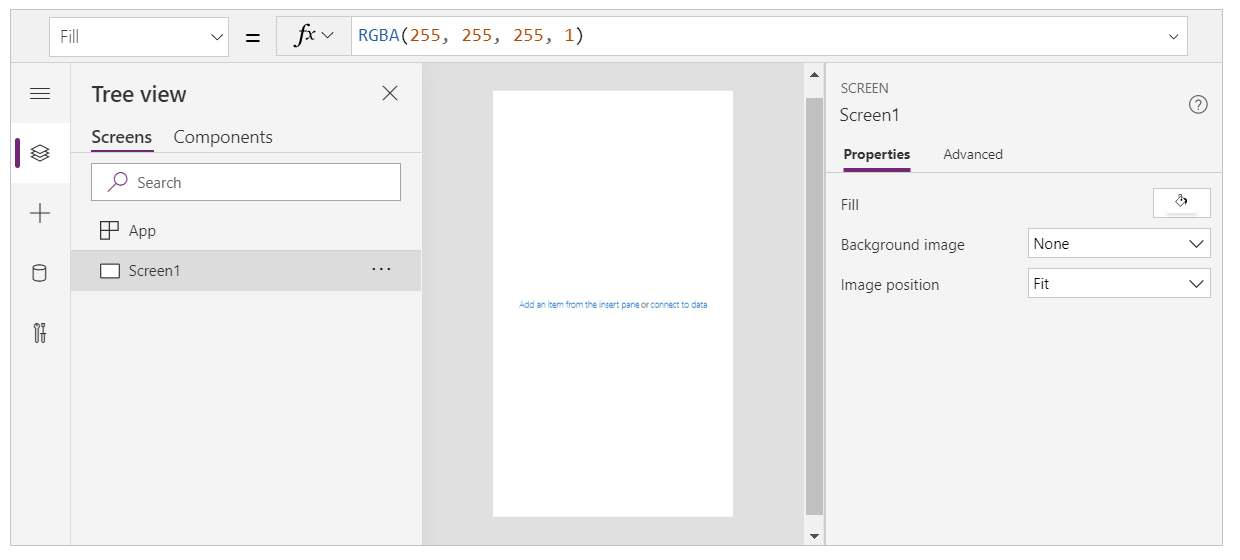 Una aplicació de llenç en blanc mitjançant una disposició de telèfon