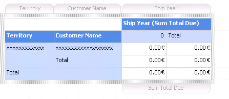 Plantilla de matriz con campos.
