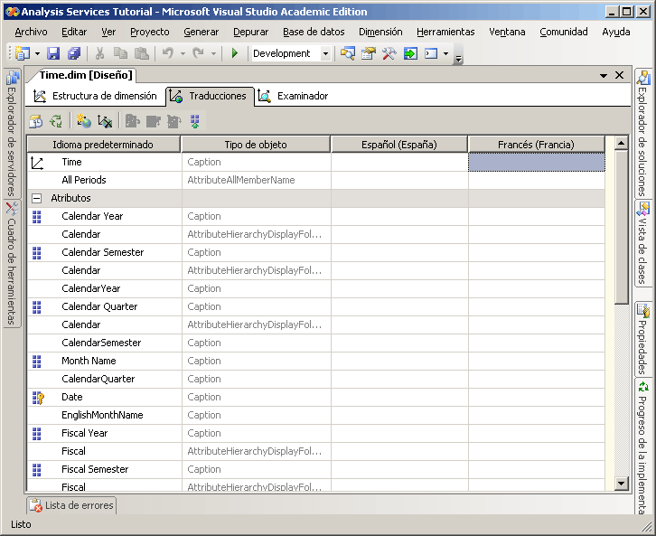 Nueva columna de idioma para traducciones de francés