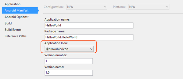 Establecer el icono de la aplicación
