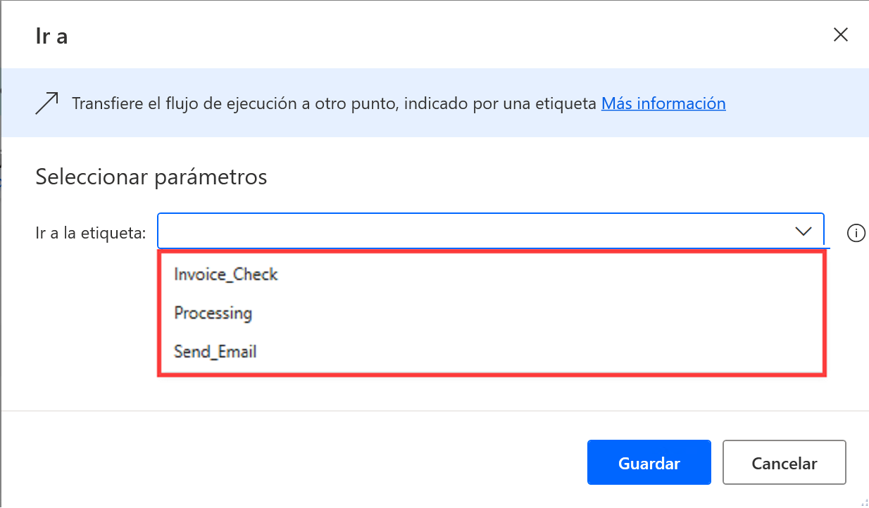 Propiedades de la acción 
