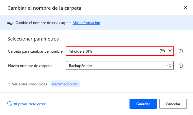 Captura de pantalla de la notación para acceder al primer elemento de una lista.
