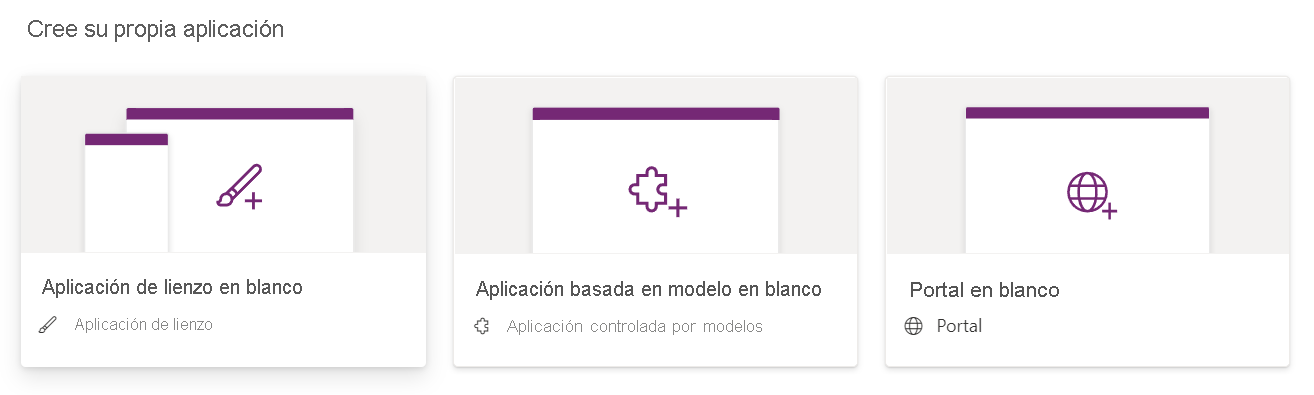 Captura de pantalla de la selección de la aplicación de lienzo en blanco.