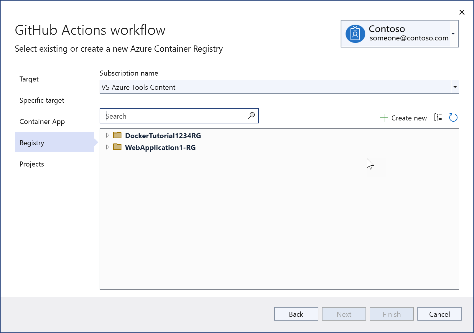 Captura de pantalla de la pantalla de Azure Container Registry.