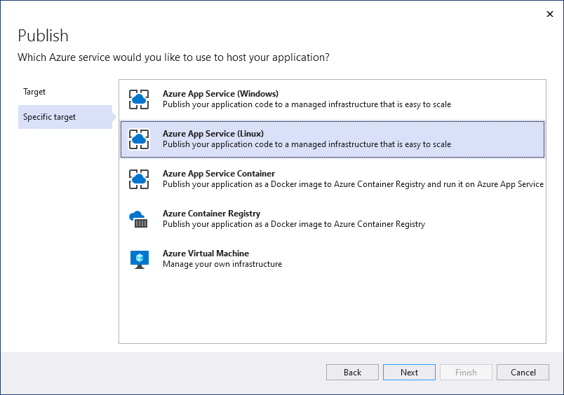 Seleccione el servicio de Azure adecuado para el proyecto.