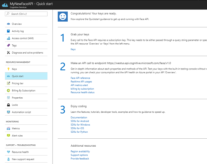 claves de access face api