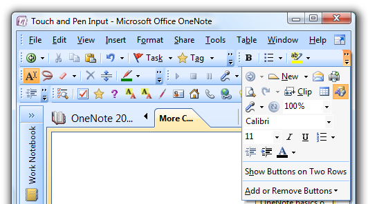 captura de pantalla de los comandos de formato en el menú de desbordamiento 