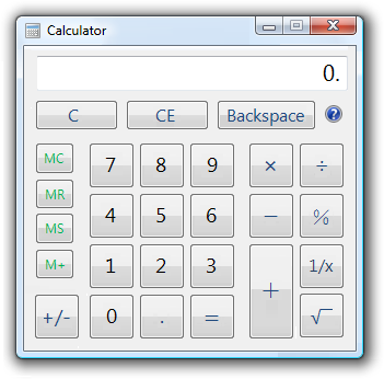 Captura de pantalla que muestra la calculadora de Windows.