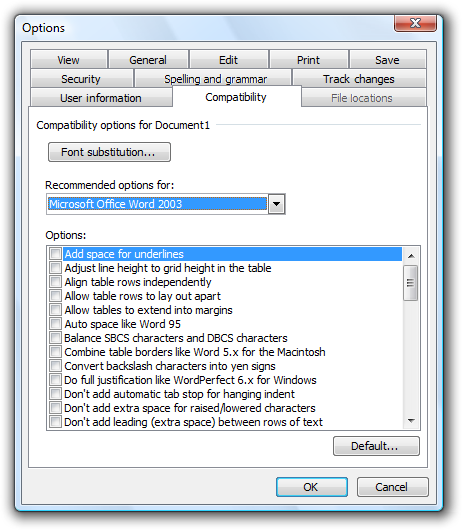 captura de pantalla de la pestaña ubicaciones de archivos atenuadas 