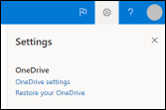 Settings In OneDrive.