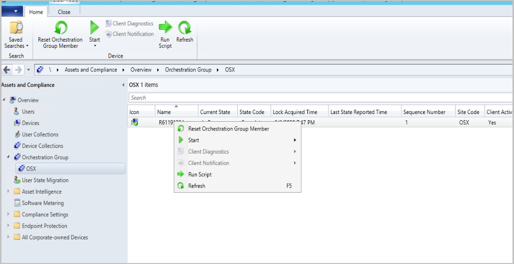 Reset Orchestration Group Member