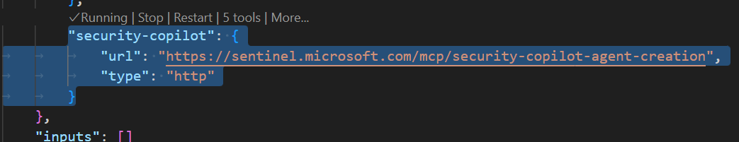 Image to show that the MCP server run is started