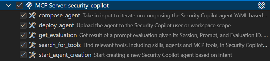 Image to show the MCP server list tools