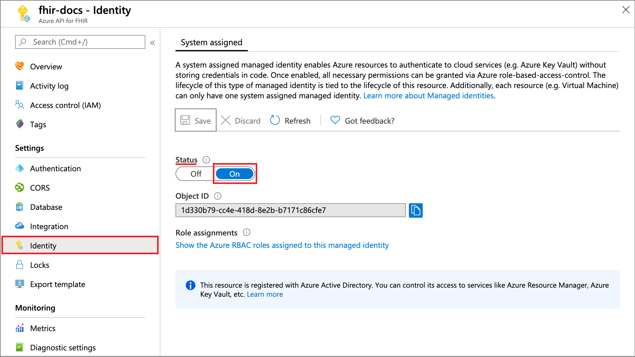 Enable Managed Identity