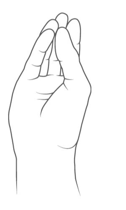 Animace znázorňující gesto rozevření.
