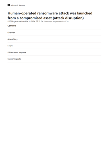 Snímek obrazovky s první stránkou exportovaného PDF