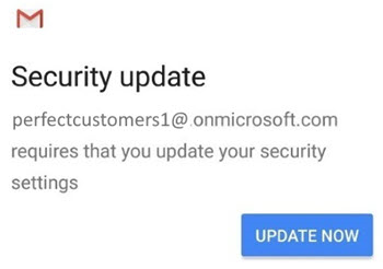 Security update screen.