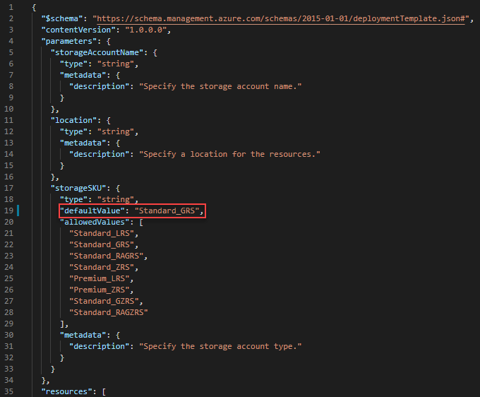 Snímek obrazovky s aktualizací souboru YAML pro Azure DevOps Azure Pipelines v Azure Resource Manageru