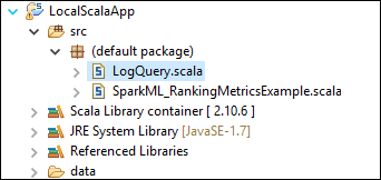 umístění místní aplikace Scala LogQuery.