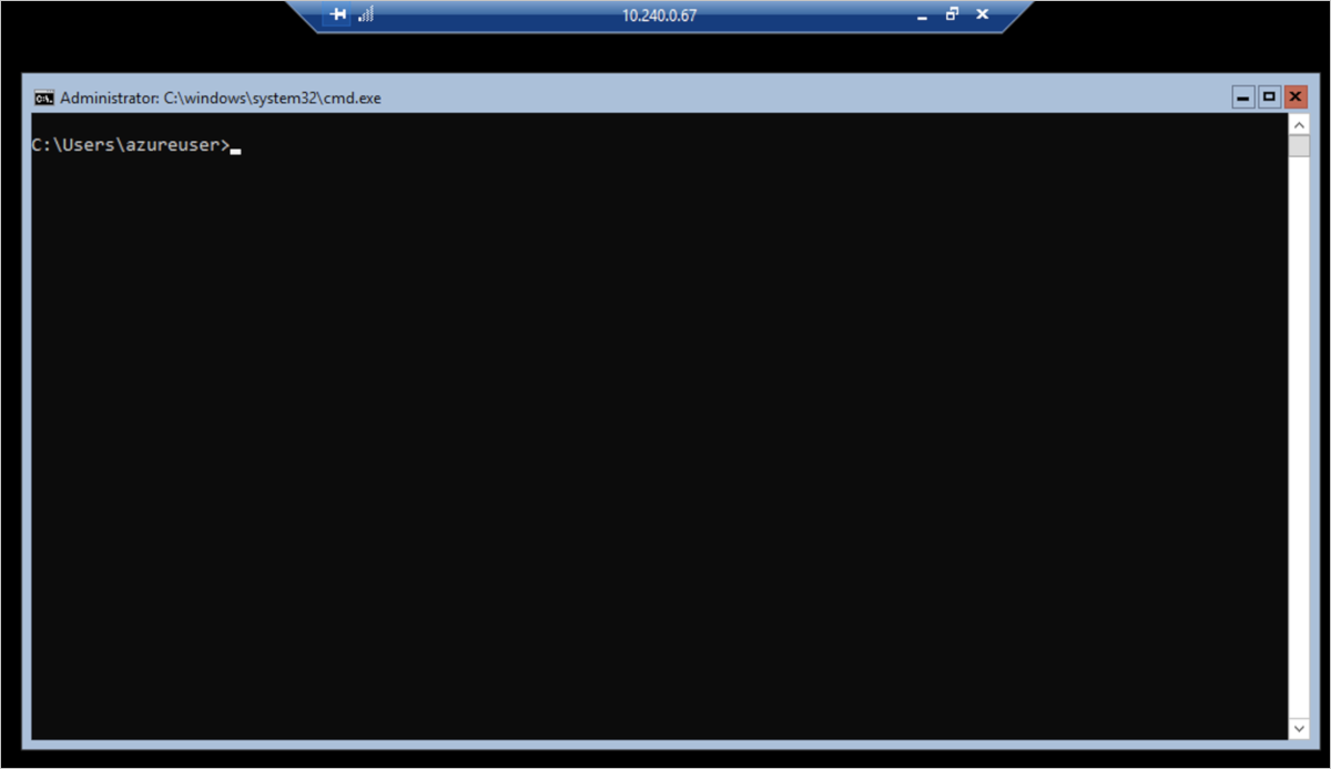 Obrázek okna cmd v uzlu Windows Serveru