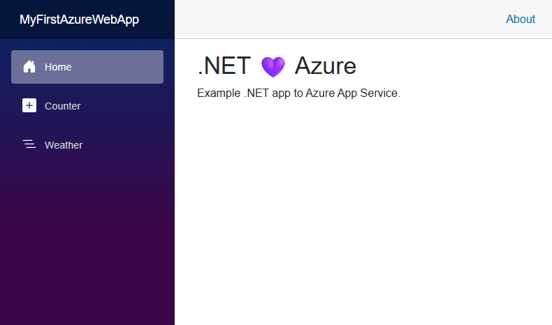 Snímek obrazovky se sadou Visual Studio – aktualizace webové aplikace ASP.NET Core 8.0 v Azure