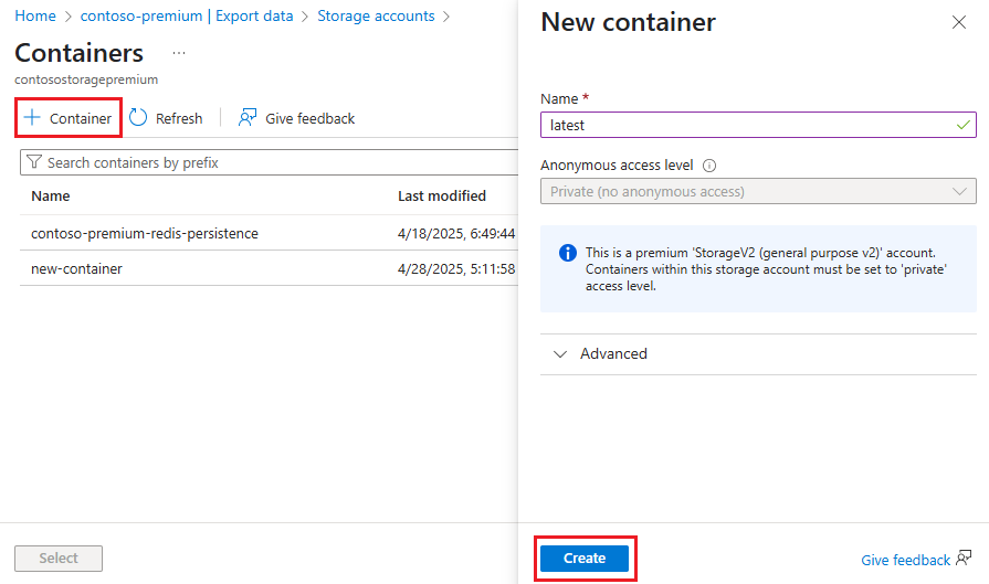 Snímek obrazovky s vybranou možností Exportovat data v nabídce Prostředek