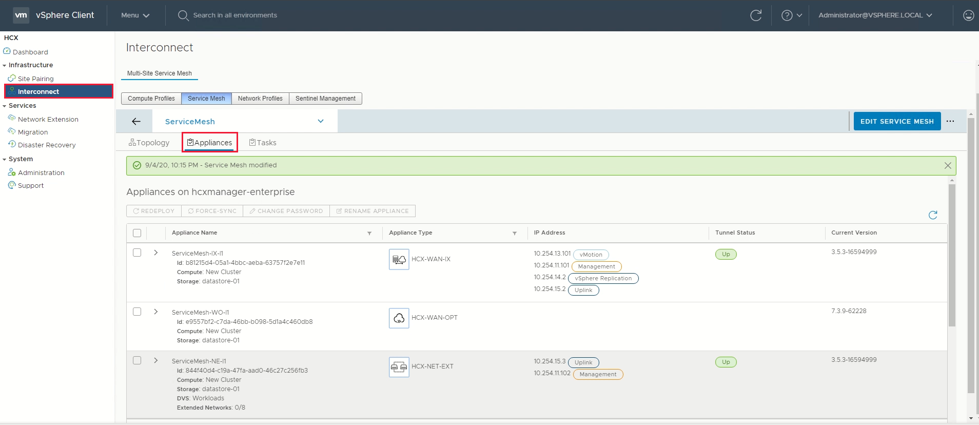Snímek obrazovky s možnostmi kontroly stavu zařízení