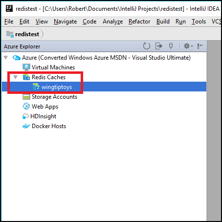 Redis Cache v Azure Exploreru